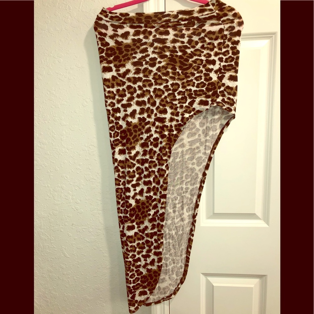 Leopard Skirt side open